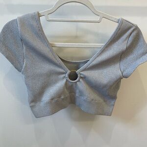 Aerie grey seamless crop top